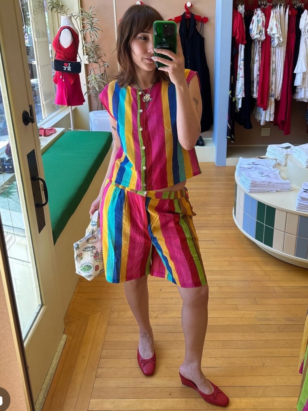 Lisa Says Gah Madeline Top Rainbow Stripe